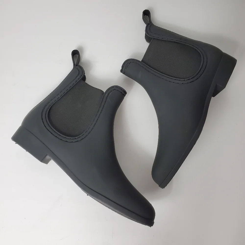 NEW Jeffrey Campbell Play Chelsea Black Ankle Rain Boots